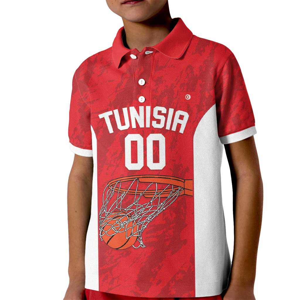 Tunisia Basketball Custom Kid Polo Shirt Go Champions Eagles of Carthage - Wonder Print Shop