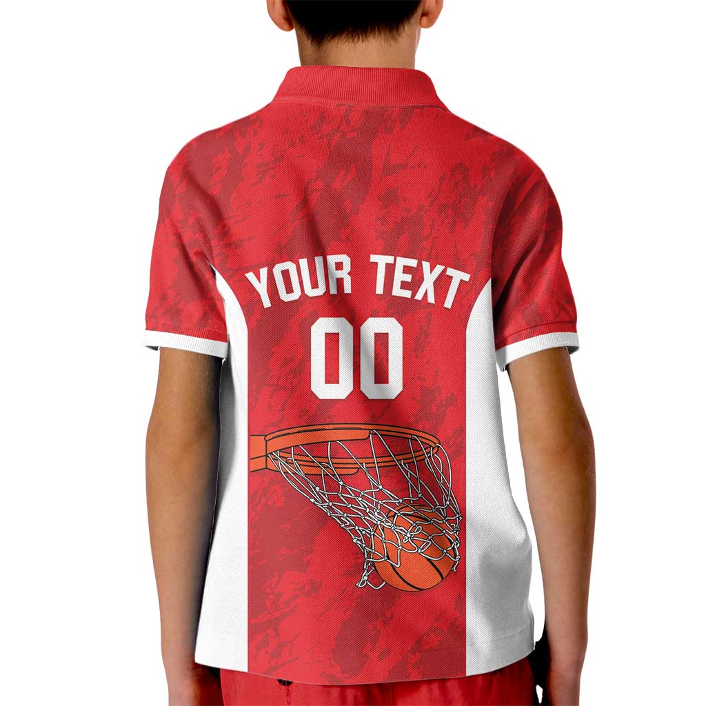 Tunisia Basketball Custom Kid Polo Shirt Go Champions Eagles of Carthage - Wonder Print Shop