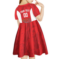 Tunisia Basketball Custom Kid Short Sleeve Dress Go Champions Eagles of Carthage - Wonder Print Shop