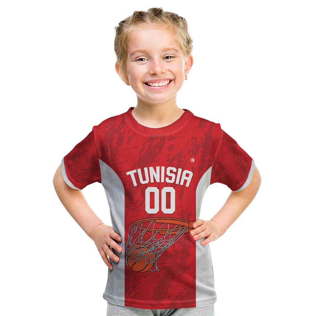 Tunisia Basketball Custom Kid T Shirt Go Champions Eagles of Carthage - Wonder Print Shop