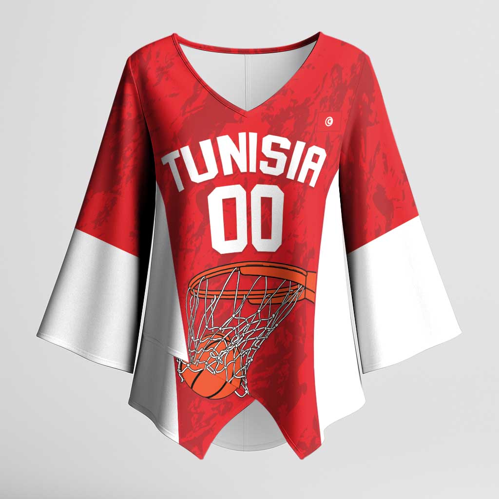 Tunisia Basketball Custom Kimono Sleeve Blouse Go Champions Eagles of Carthage - Wonder Print Shop