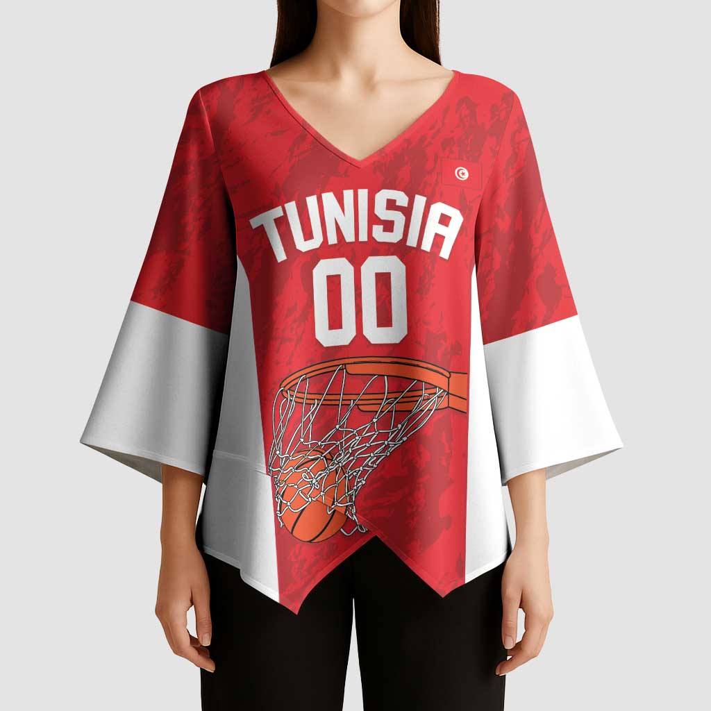 Tunisia Basketball Custom Kimono Sleeve Blouse Go Champions Eagles of Carthage - Wonder Print Shop