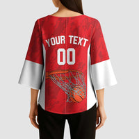 Tunisia Basketball Custom Kimono Sleeve Blouse Go Champions Eagles of Carthage - Wonder Print Shop