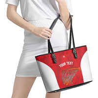 Tunisia Basketball Custom Leather Tote Bag Go Champions Eagles of Carthage - Wonder Print Shop