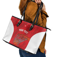 Tunisia Basketball Custom Leather Tote Bag Go Champions Eagles of Carthage - Wonder Print Shop
