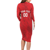 Tunisia Basketball Custom Long Sleeve Bodycon Dress Go Champions Eagles of Carthage - Wonder Print Shop