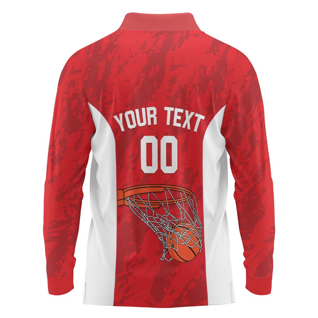 Tunisia Basketball Custom Long Sleeve Polo Shirt Go Champions Eagles of Carthage - Wonder Print Shop