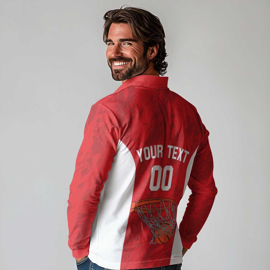 Tunisia Basketball Custom Long Sleeve Polo Shirt Go Champions Eagles of Carthage - Wonder Print Shop