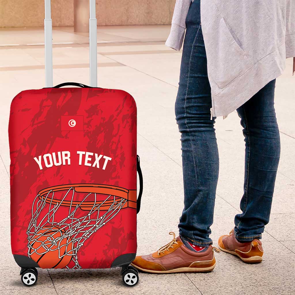 Tunisia Basketball Custom Luggage Cover Go Champions Eagles of Carthage - Wonder Print Shop