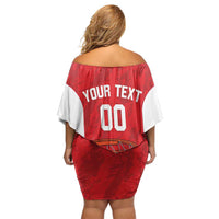 Tunisia Basketball Custom Off Shoulder Short Dress Go Champions Eagles of Carthage - Wonder Print Shop