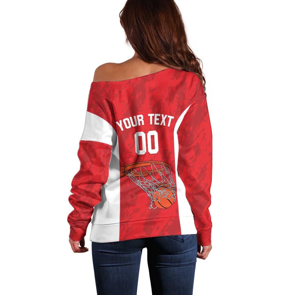 Tunisia Basketball Custom Off Shoulder Sweater Go Champions Eagles of Carthage - Wonder Print Shop