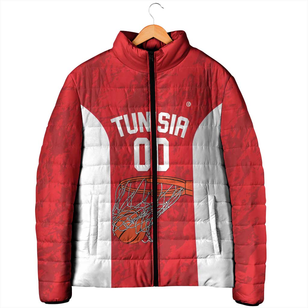 Tunisia Basketball Custom Padded Jacket Go Champions Eagles of Carthage - Wonder Print Shop