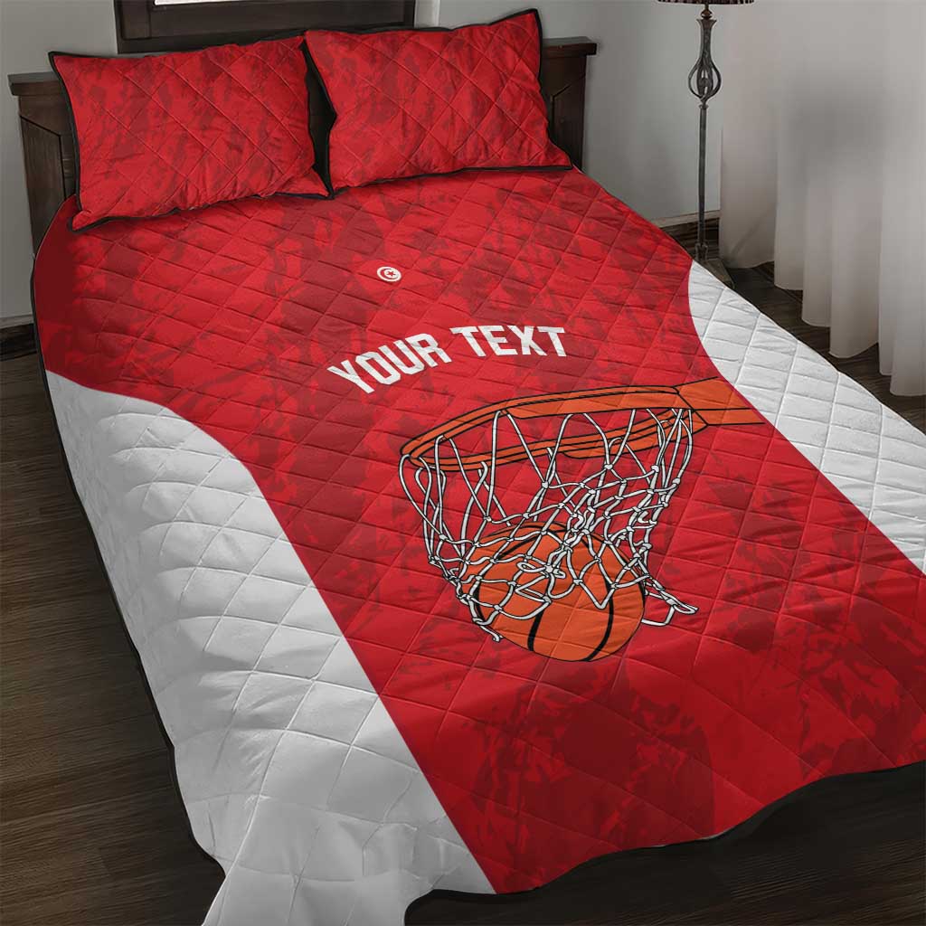 Tunisia Basketball Custom Quilt Bed Set Go Champions Eagles of Carthage - Wonder Print Shop