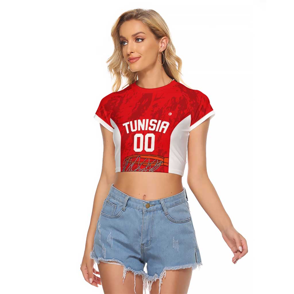 Tunisia Basketball Custom Raglan Cropped T Shirt Go Champions Eagles of Carthage - Wonder Print Shop