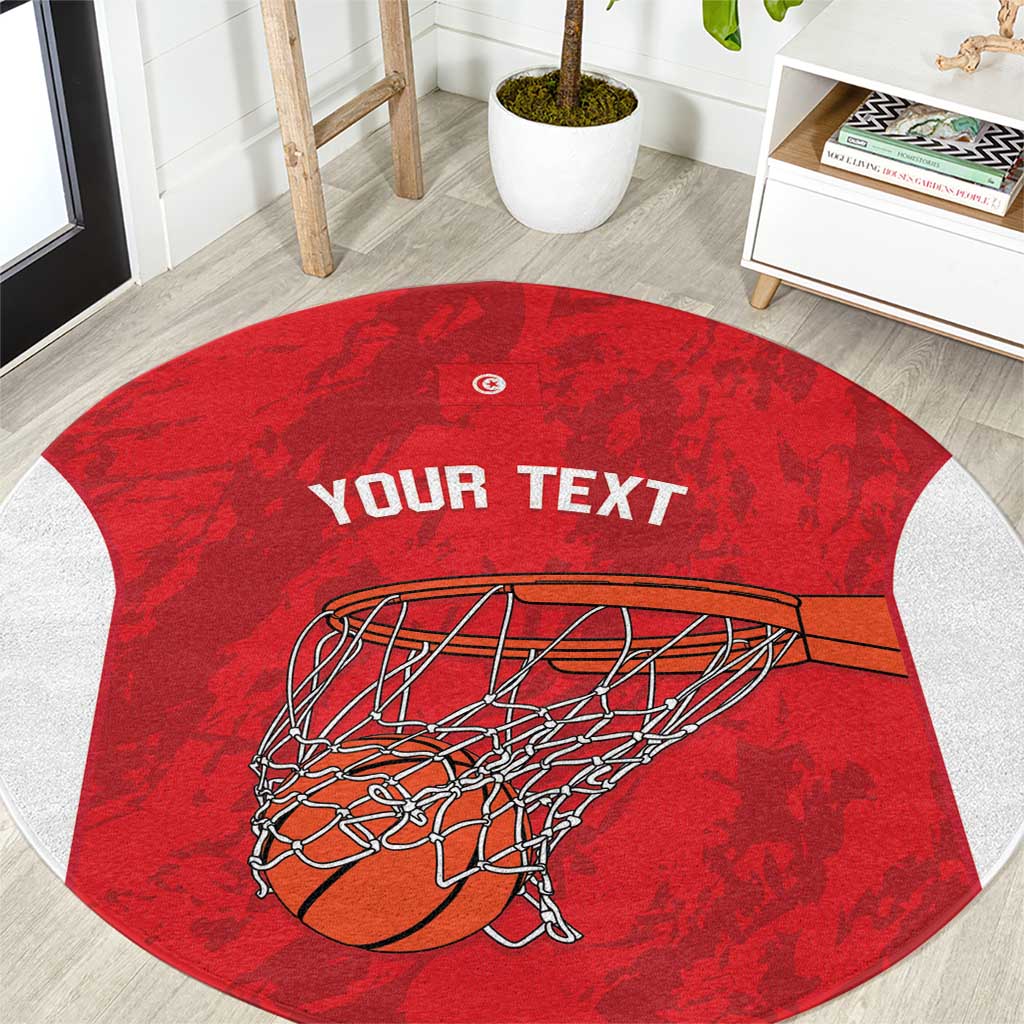Tunisia Basketball Custom Round Carpet Go Champions Eagles of Carthage - Wonder Print Shop