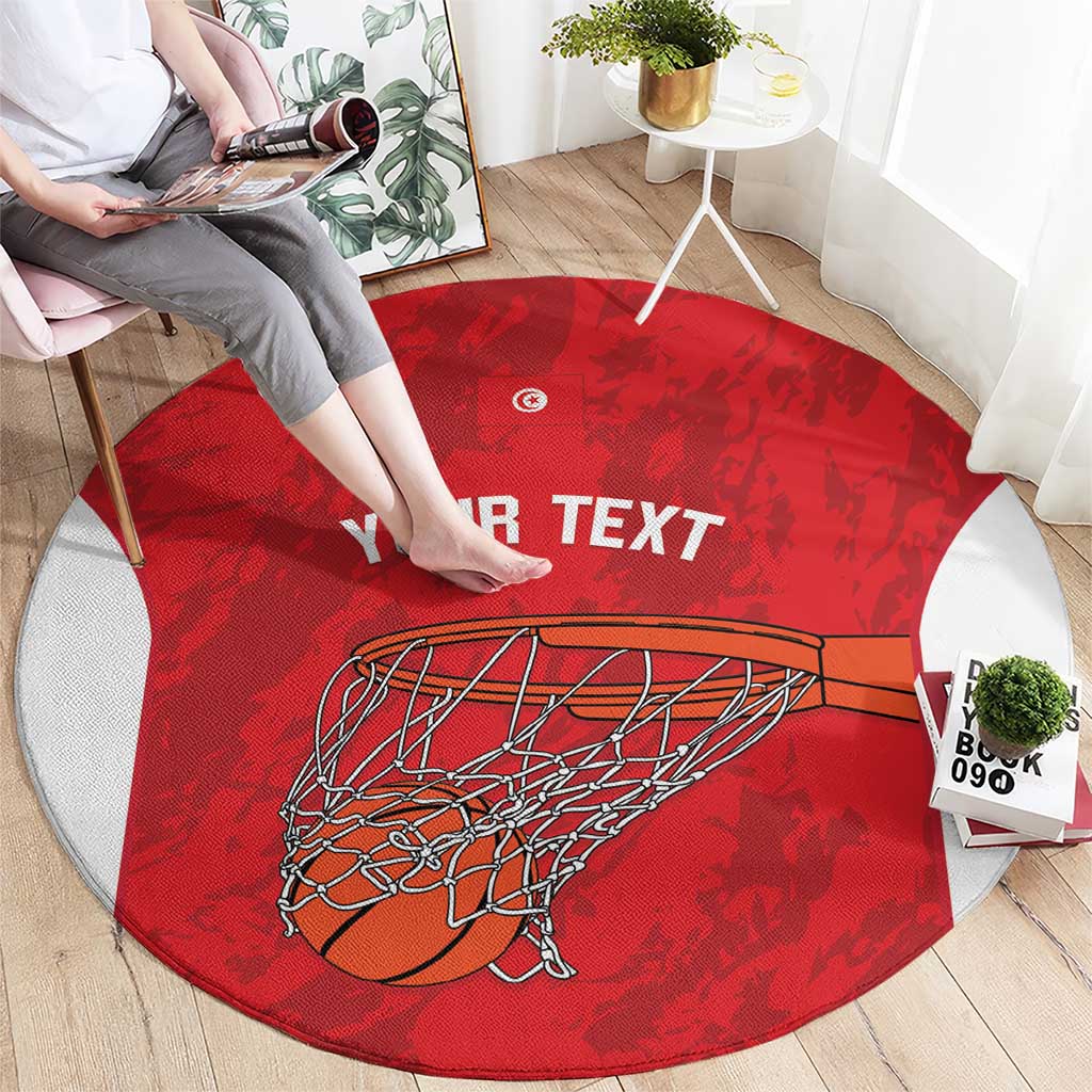 Tunisia Basketball Custom Round Carpet Go Champions Eagles of Carthage - Wonder Print Shop