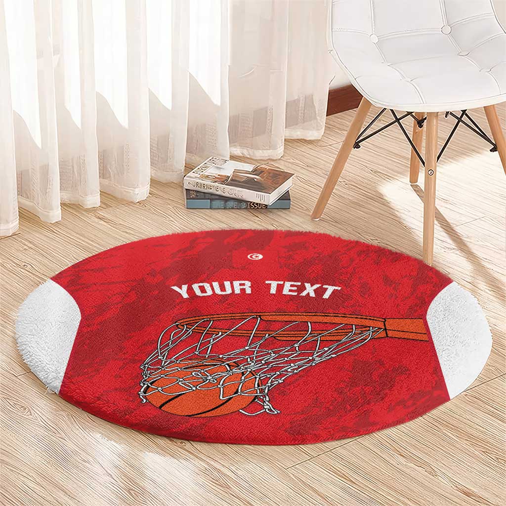 Tunisia Basketball Custom Round Carpet Go Champions Eagles of Carthage - Wonder Print Shop