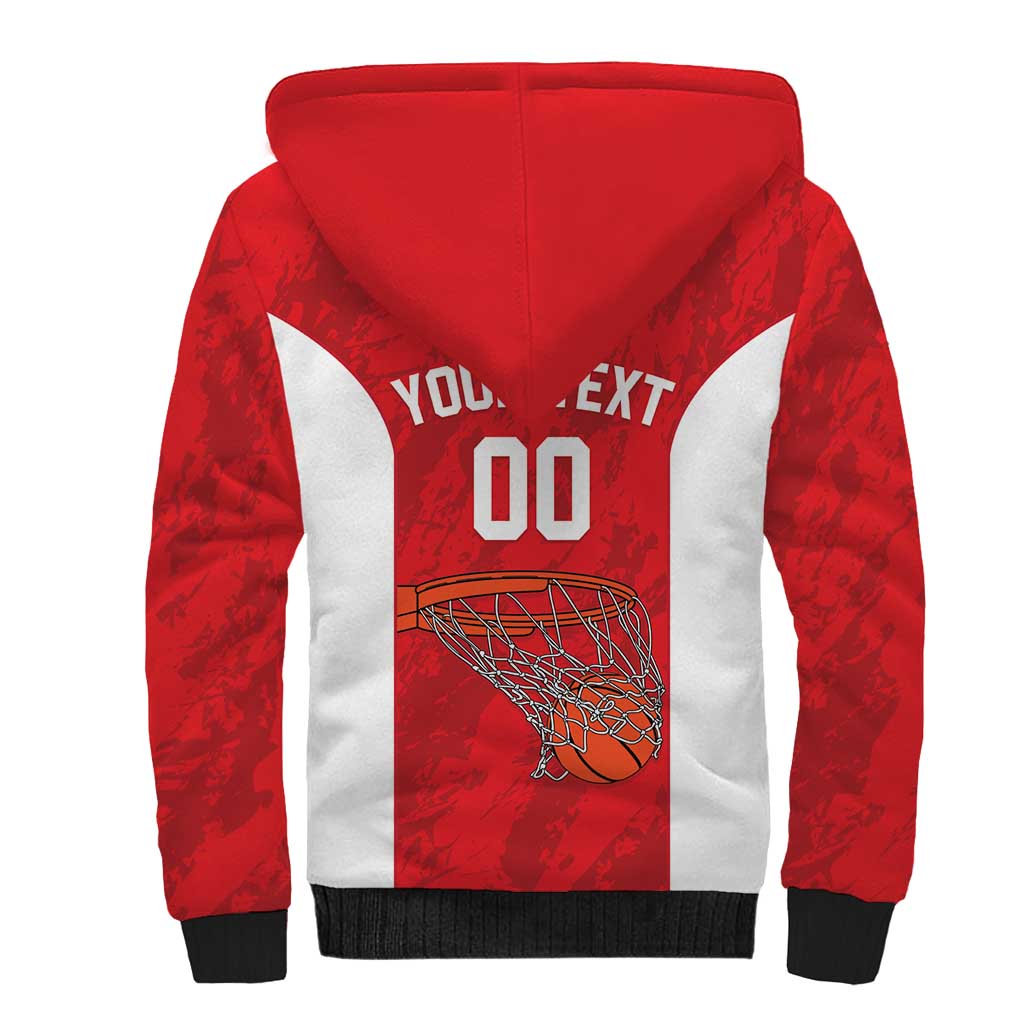 Tunisia Basketball Custom Sherpa Hoodie Go Champions Eagles of Carthage - Wonder Print Shop