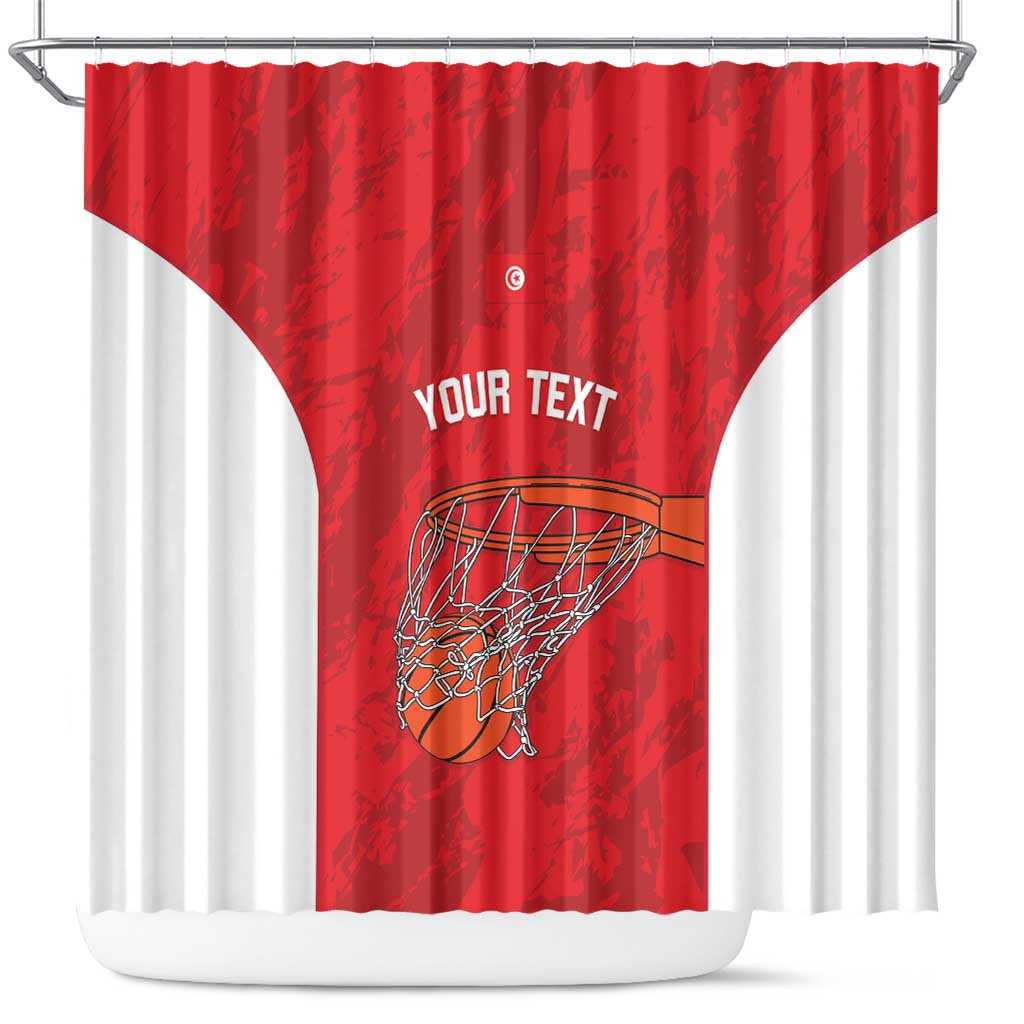 Tunisia Basketball Custom Shower Curtain Go Champions Eagles of Carthage - Wonder Print Shop