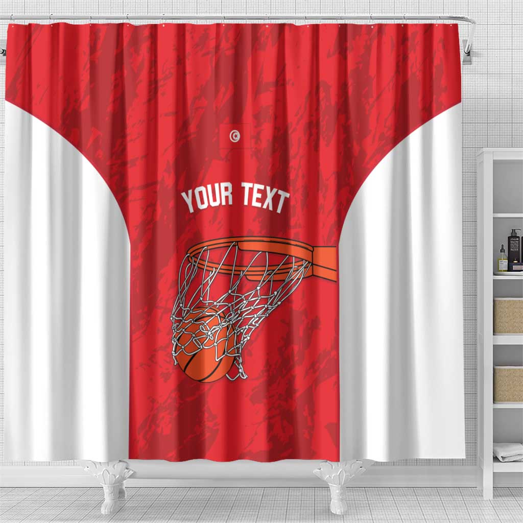 Tunisia Basketball Custom Shower Curtain Go Champions Eagles of Carthage - Wonder Print Shop
