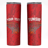 Tunisia Basketball Custom Skinny Tumbler Go Champions Eagles of Carthage - Wonder Print Shop