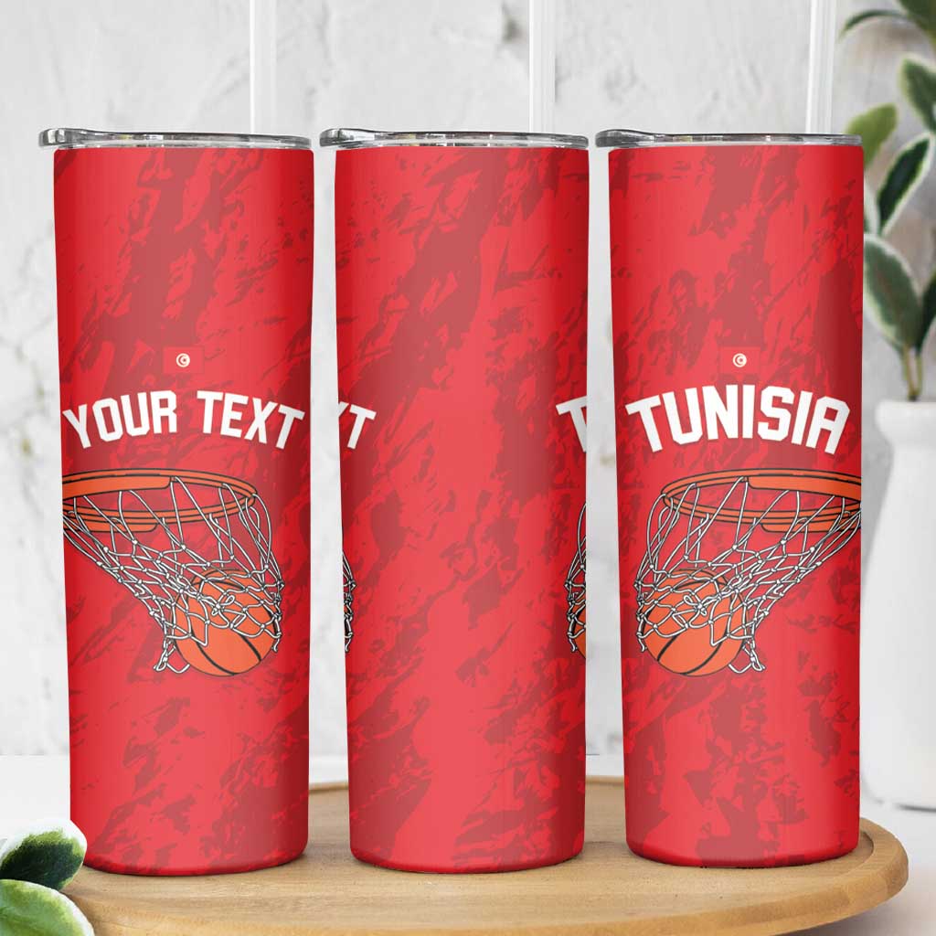 Tunisia Basketball Custom Skinny Tumbler Go Champions Eagles of Carthage - Wonder Print Shop