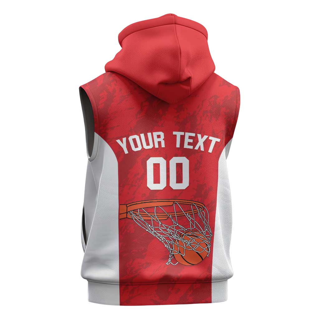 Tunisia Basketball Custom Sleeveless Hoodie Go Champions Eagles of Carthage - Wonder Print Shop
