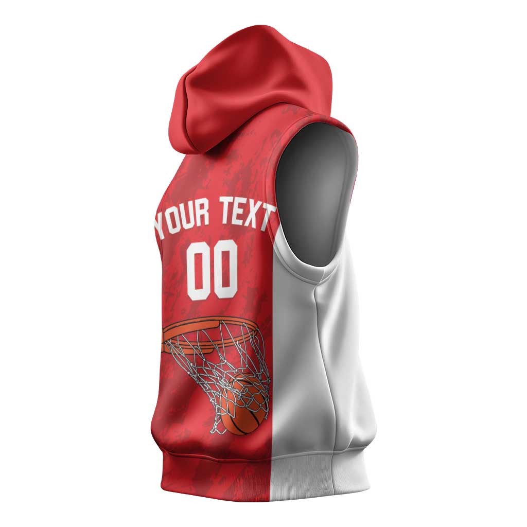 Tunisia Basketball Custom Sleeveless Hoodie Go Champions Eagles of Carthage - Wonder Print Shop
