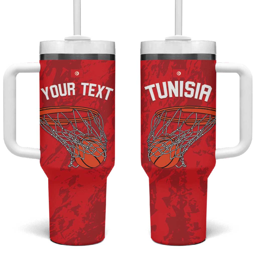 Tunisia Basketball Custom Tumbler With Handle Go Champions Eagles of Carthage - Wonder Print Shop