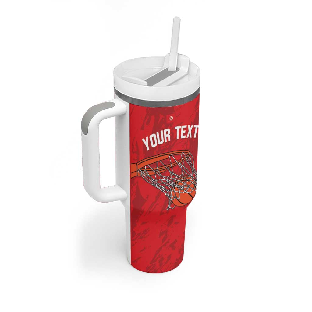 Tunisia Basketball Custom Tumbler With Handle Go Champions Eagles of Carthage - Wonder Print Shop