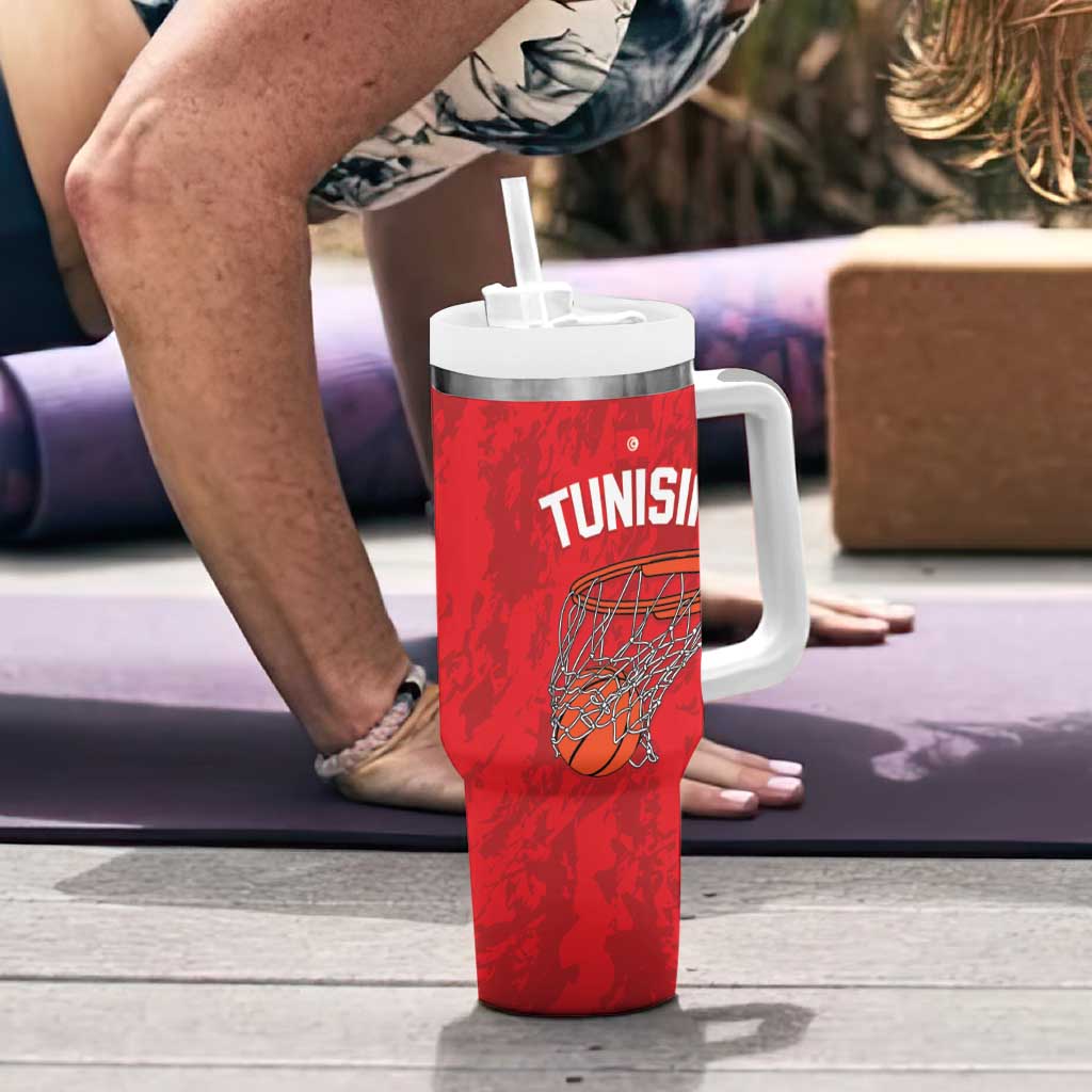 Tunisia Basketball Custom Tumbler With Handle Go Champions Eagles of Carthage - Wonder Print Shop
