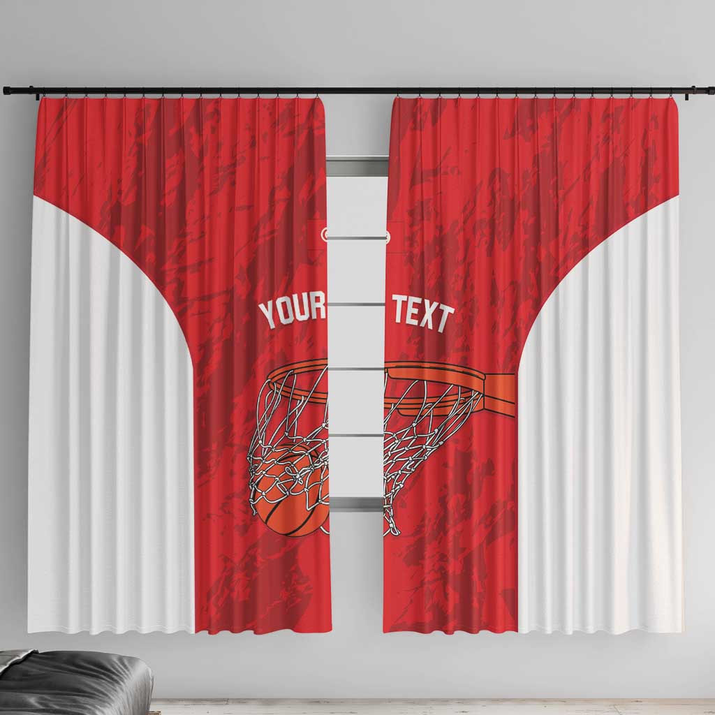 Tunisia Basketball Custom Window Curtain Go Champions Eagles of Carthage - Wonder Print Shop