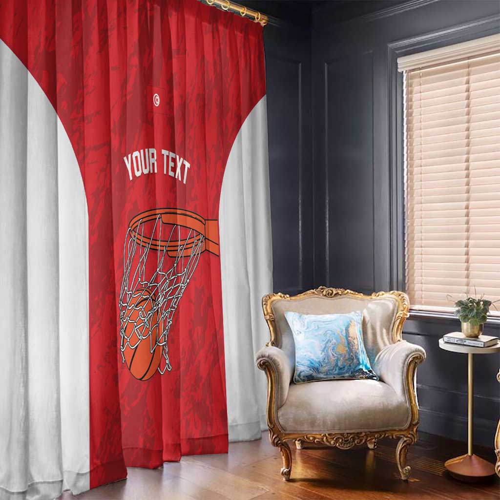 Tunisia Basketball Custom Window Curtain Go Champions Eagles of Carthage - Wonder Print Shop