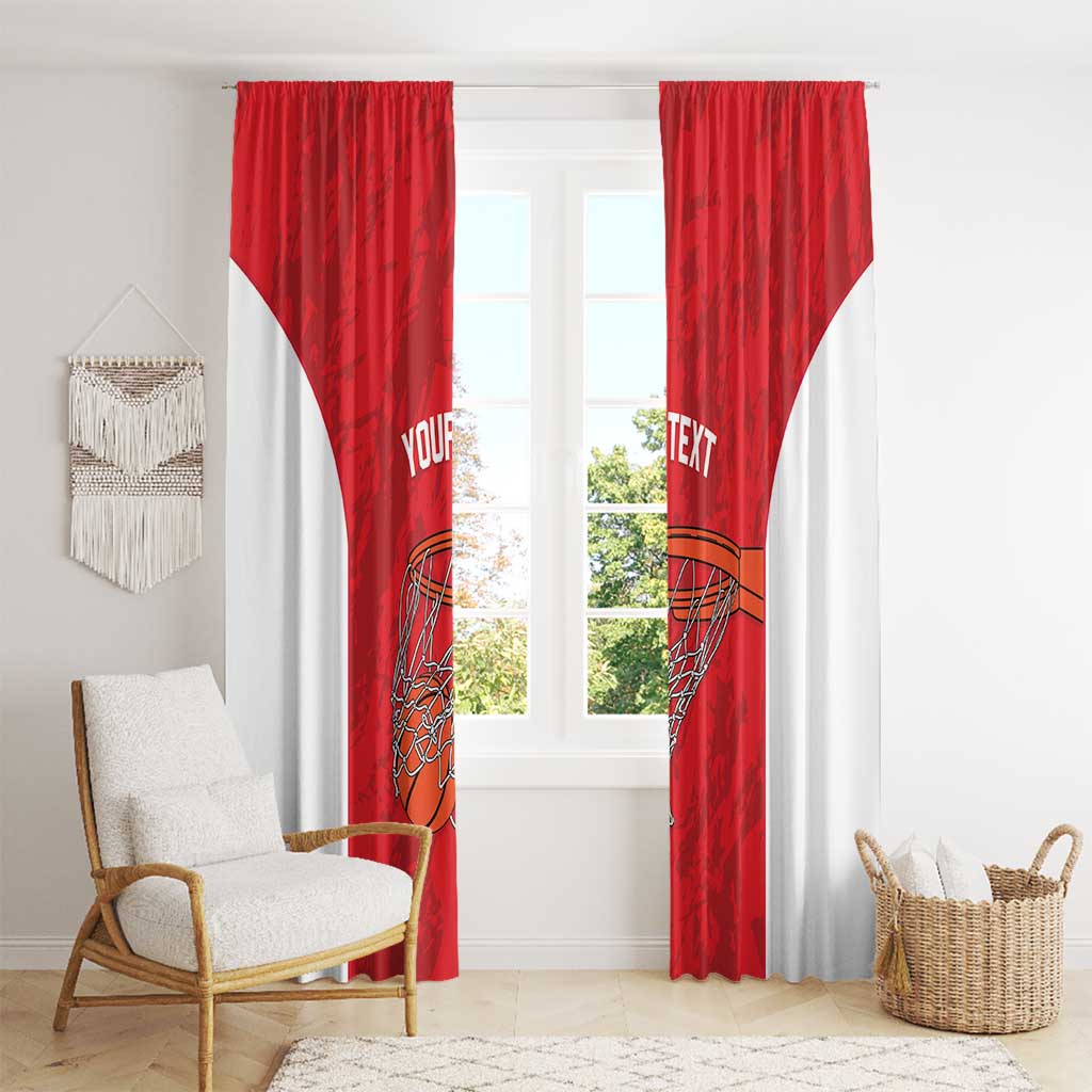 Tunisia Basketball Custom Window Curtain Go Champions Eagles of Carthage - Wonder Print Shop
