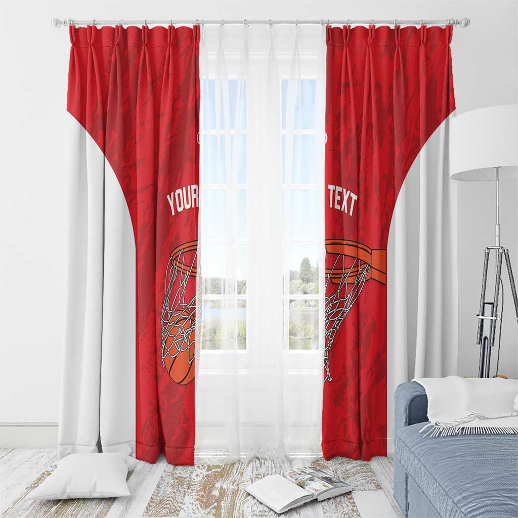 Tunisia Basketball Custom Window Curtain Go Champions Eagles of Carthage - Wonder Print Shop