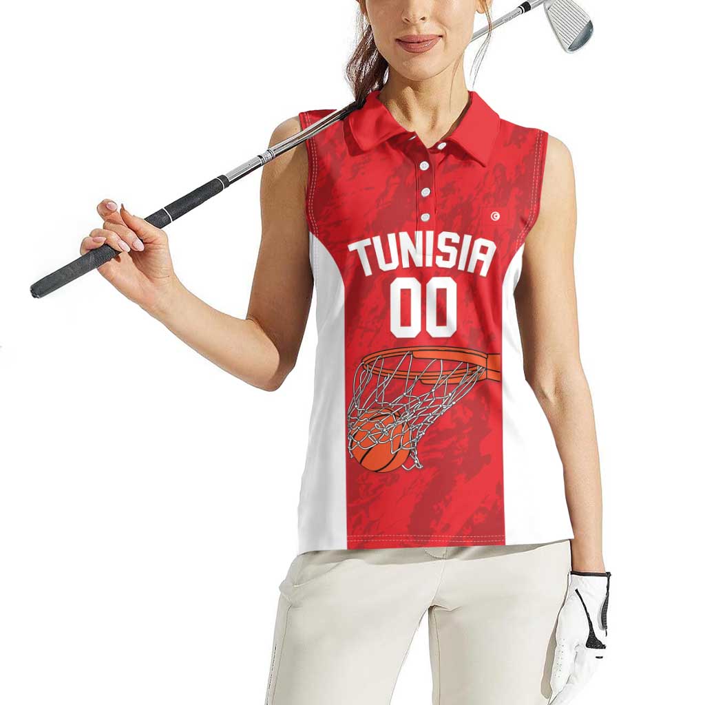 Tunisia Basketball Custom Women Sleeveless Polo Shirt Go Champions Eagles of Carthage - Wonder Print Shop