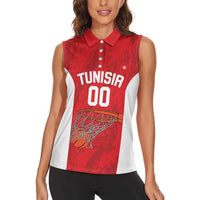 Tunisia Basketball Custom Women Sleeveless Polo Shirt Go Champions Eagles of Carthage - Wonder Print Shop