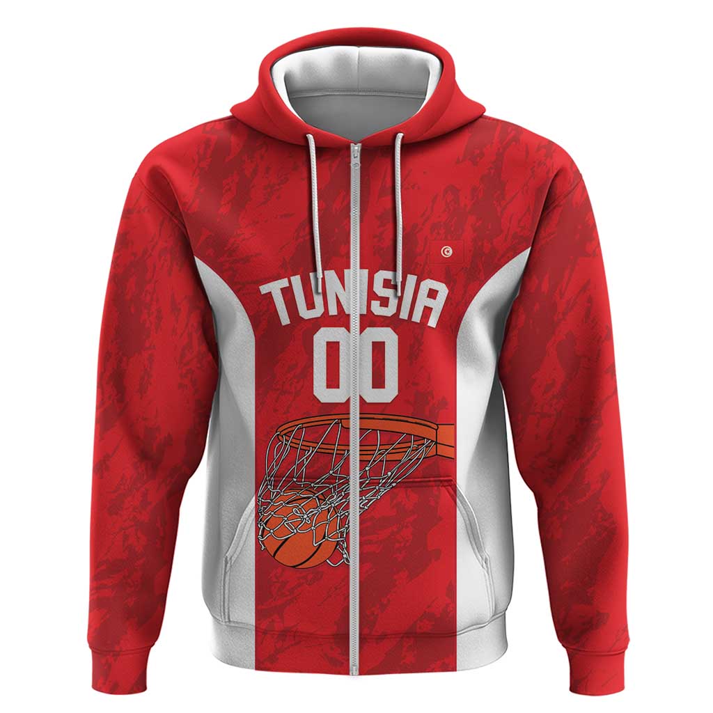 Tunisia Basketball Custom Zip Hoodie Go Champions Eagles of Carthage - Wonder Print Shop