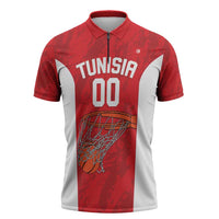 Tunisia Basketball Custom Zipper Polo Shirt Go Champions Eagles of Carthage - Wonder Print Shop
