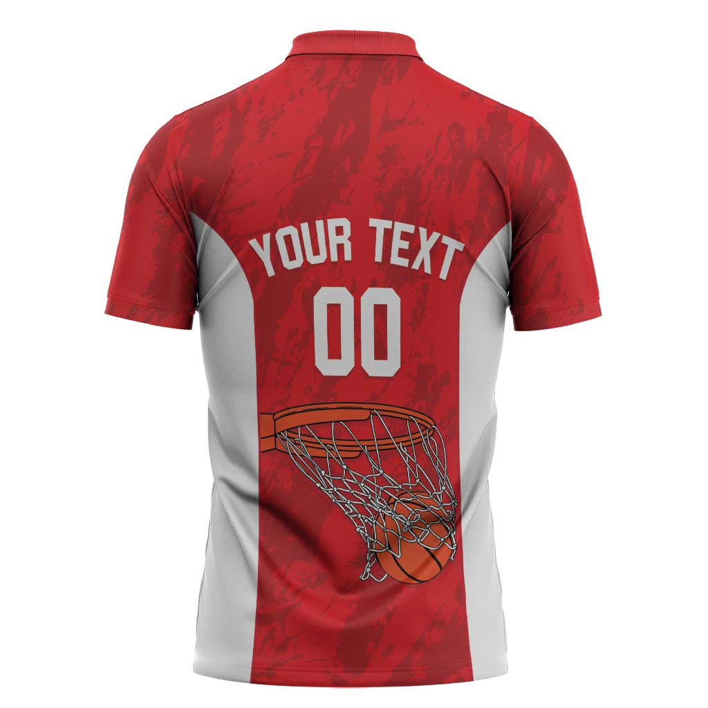 Tunisia Basketball Custom Zipper Polo Shirt Go Champions Eagles of Carthage - Wonder Print Shop