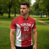 Tunisia Basketball Custom Zipper Polo Shirt Go Champions Eagles of Carthage - Wonder Print Shop