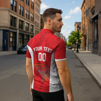 Tunisia Basketball Custom Zipper Polo Shirt Go Champions Eagles of Carthage - Wonder Print Shop