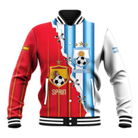 Custom Argentina Spain Football 2026 Baseball Jacket La Albiceleste La Roja Together