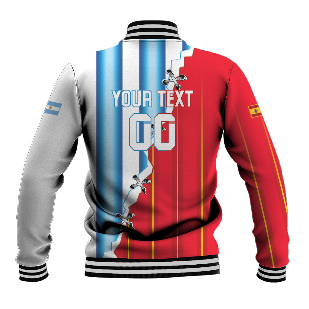 Custom Argentina Spain Football 2026 Baseball Jacket La Albiceleste La Roja Together