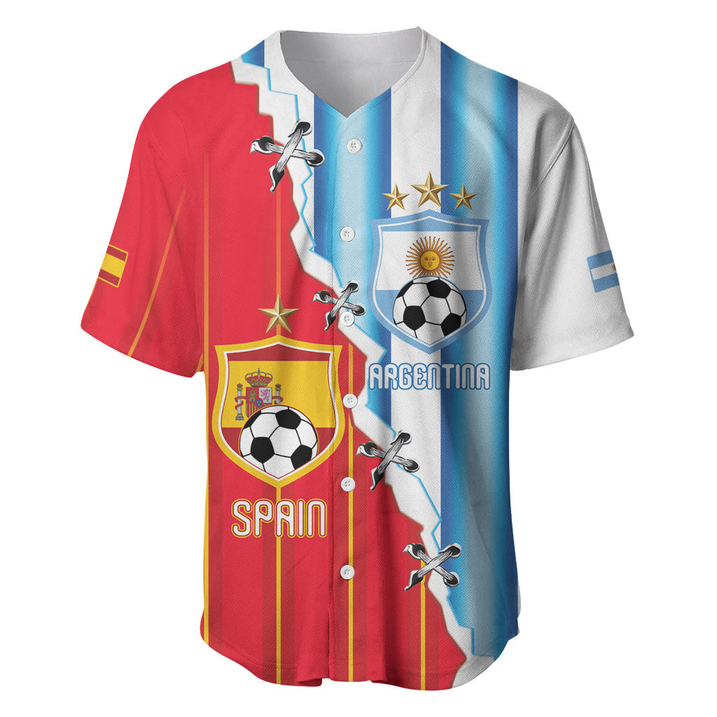 Custom Argentina Spain Football 2026 Baseball Jersey La Albiceleste La Roja Together