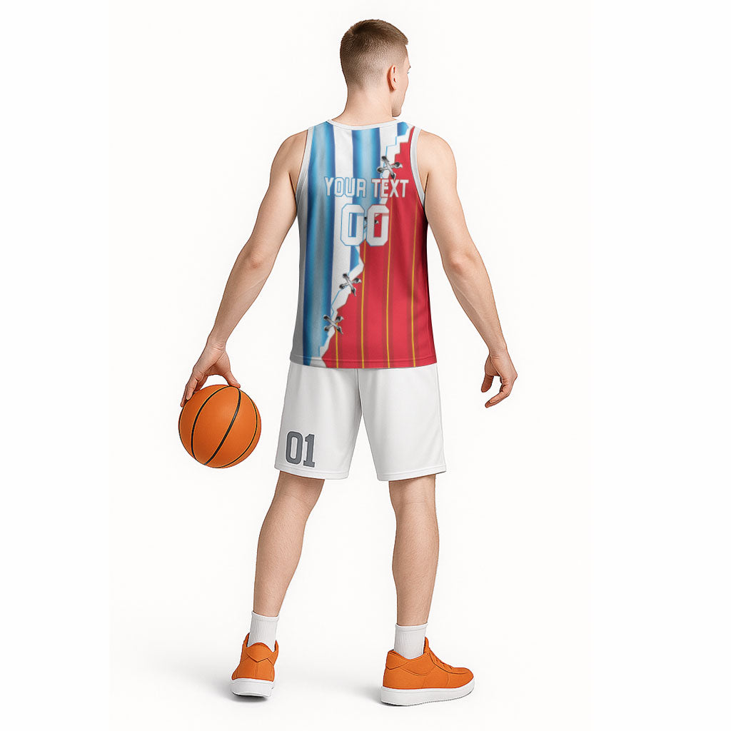 Custom Argentina Spain Football 2026 Basketball Jersey La Albiceleste La Roja Together
