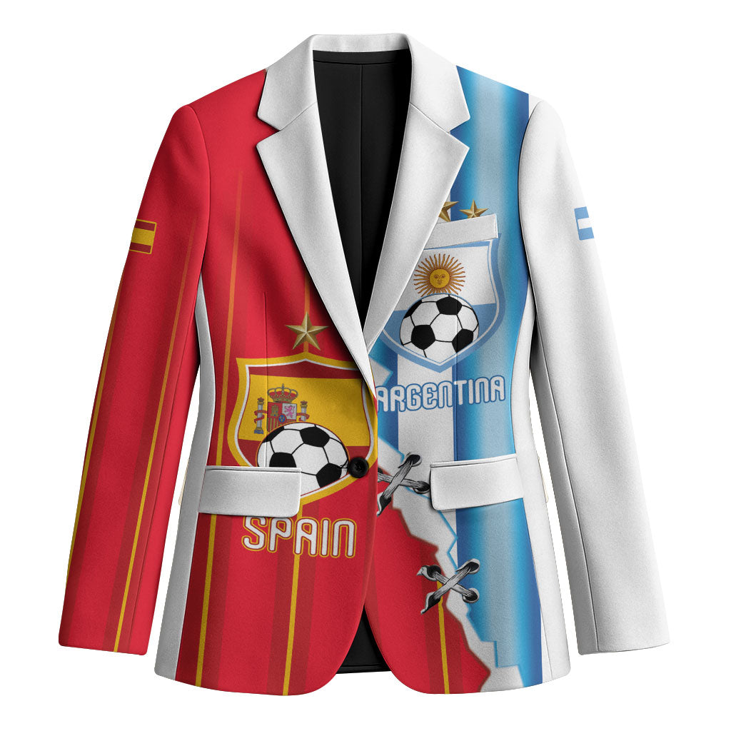 Custom Argentina Spain Football 2026 Blazer La Albiceleste La Roja Together