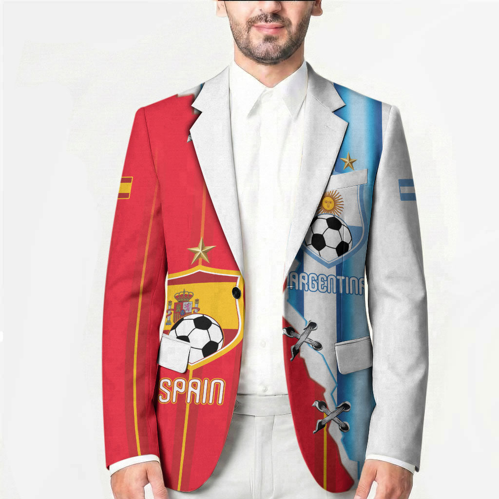 Custom Argentina Spain Football 2026 Blazer La Albiceleste La Roja Together