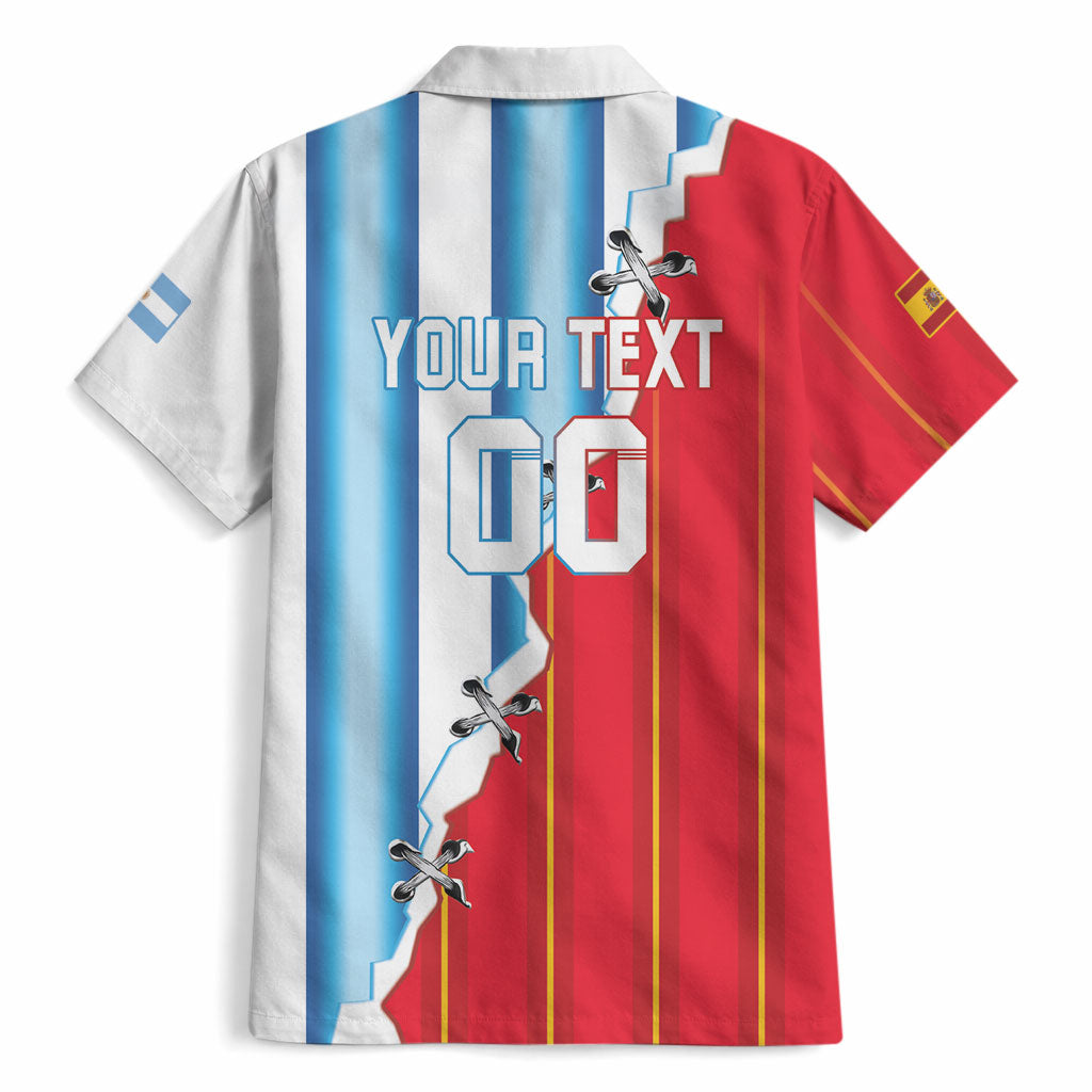 Custom Argentina Spain Football 2026 Hawaiian Shirt La Albiceleste La Roja Together