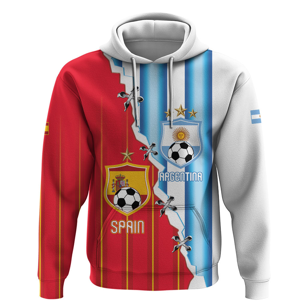 Custom Argentina Spain Football 2026 Hoodie La Albiceleste La Roja Together